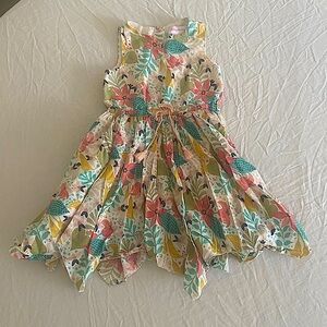 3T Tommy Bahama 100% Cotton Sleeveless Floral Kids Dress w/ Star Buttons